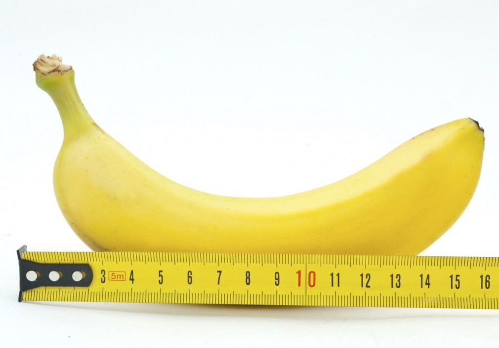 Măsurarea bananelor simbolizează măsurarea penisului după o intervenție chirurgicală de mărire